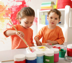 Children painting